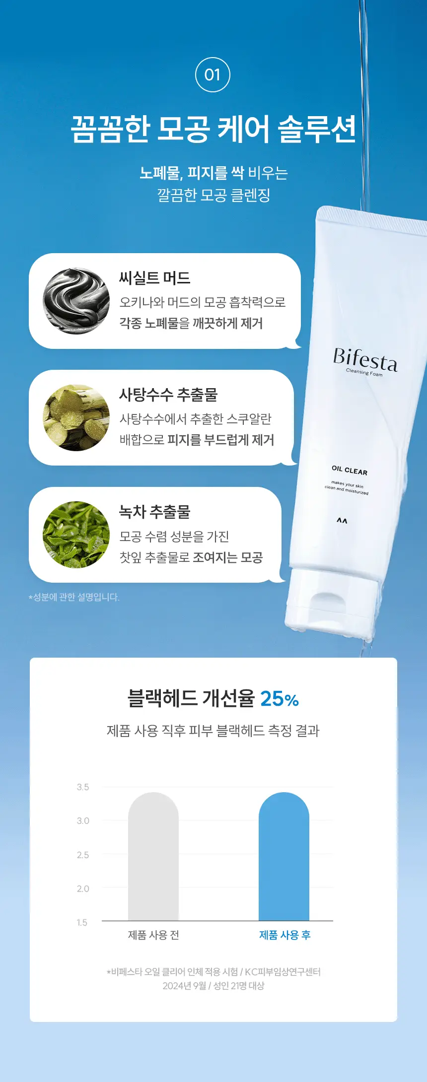 [피지쏙폼] 비페스타 클렌징폼 오일 클리어 더블기획 (130g+130g) 상세페이지 7
